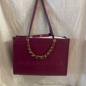 NWT KARL Lagerfeld Paris Burgundy Tote Bag and dusty. It is Gorgeous!!!!